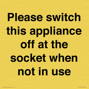 Please switch this appliance off at the socket when not in use